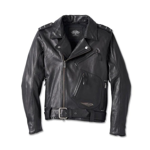 Harley-Davidson Other - MEN'S HARLEY DAVIDSON 120TH ANNIVERSARY CYCLE CHAMP LEATHER BIKER JACKET